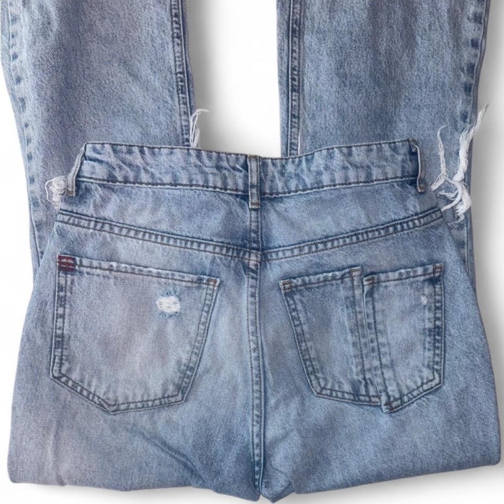 BDG Blue Straight Leg Jeans with Vintage Distressing